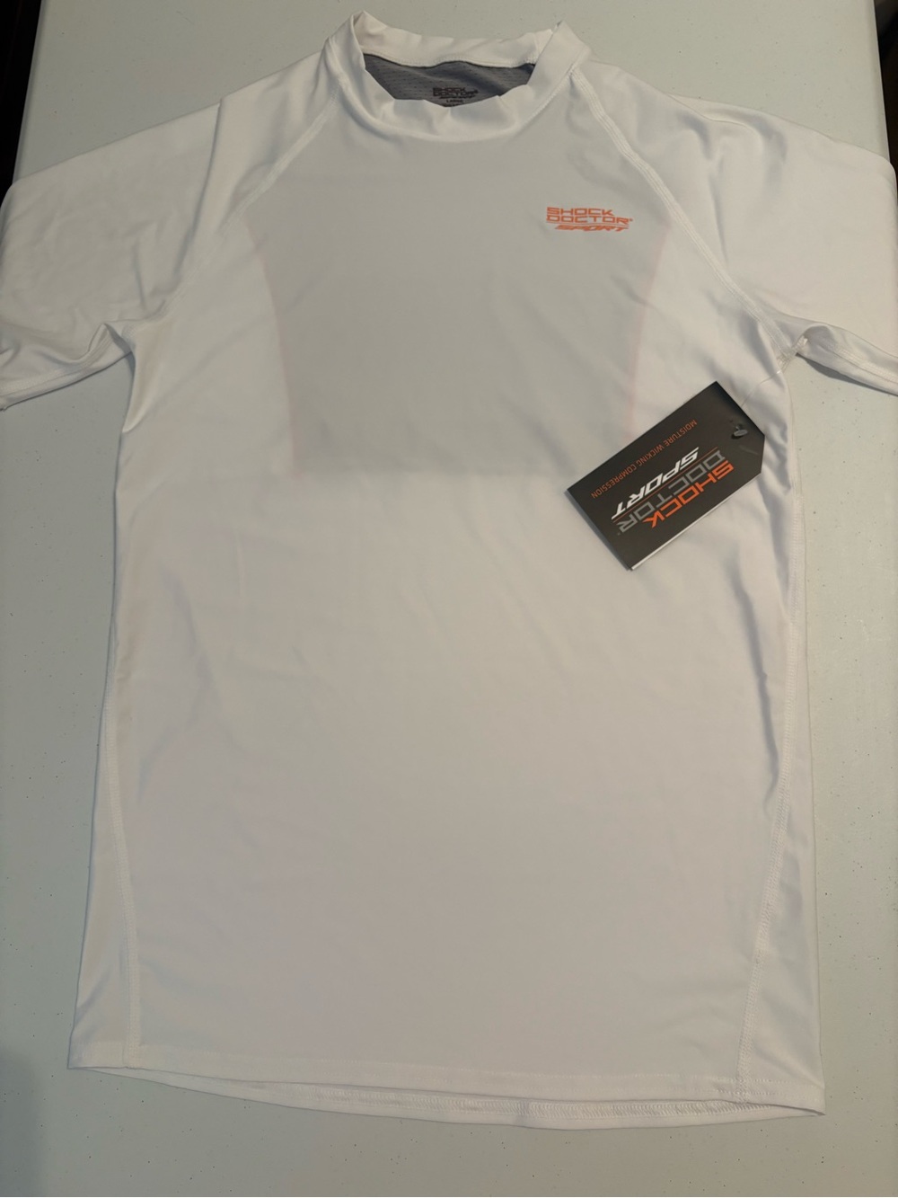 Shock Doctor Men’s White Compression Short Sleeve Shirt